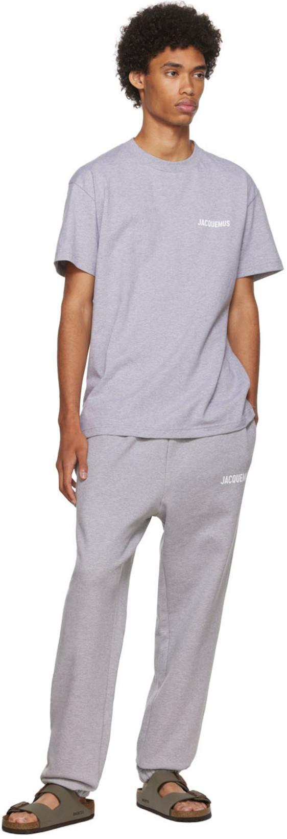 JACQUEMUS Logo Print Cotton Jersey T-shirt In Grey