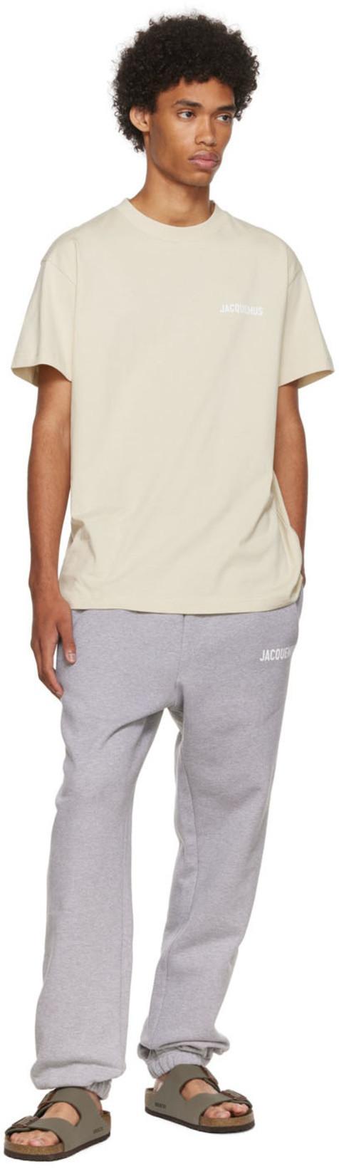 JACQUEMUS Logo Print Cotton Jersey T-shirt In Grey