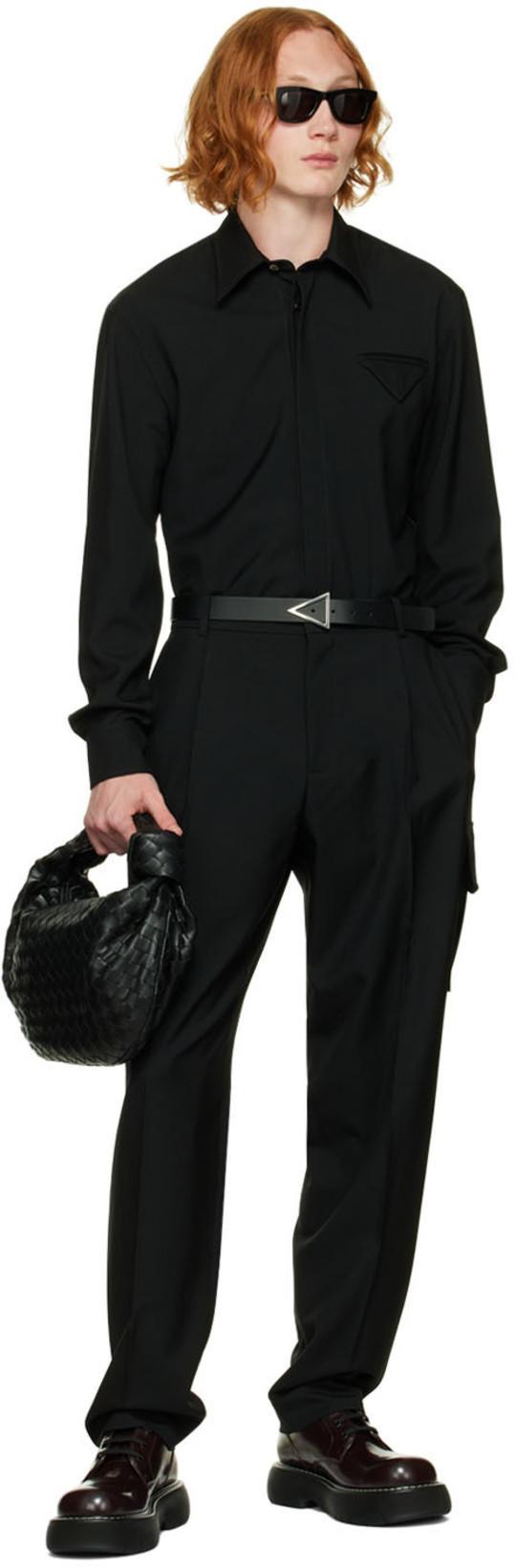 BOTTEGA VENETA Black Teen Jodie Messenger Bag In 1229 Black-silver