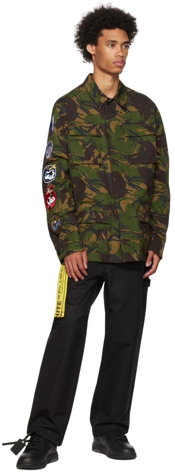 OFF-WHITE Green Camou Patch Field Jacket