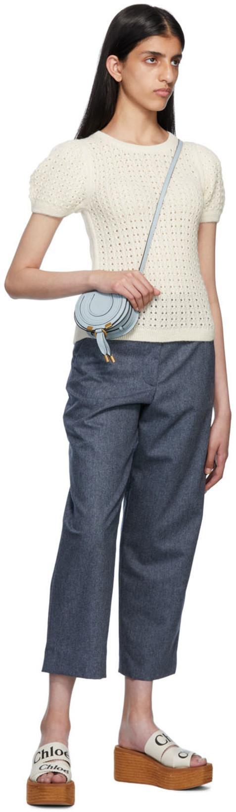 CHLOÉ Woody Canvas Platform Espadrille Sandals In White