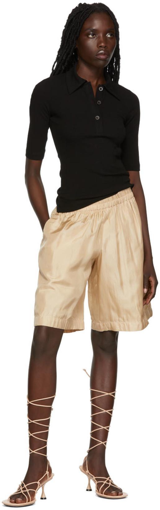 ROSETTA GETTY Womens Black Slim-fit Cotton-jersey Polo Shirt M