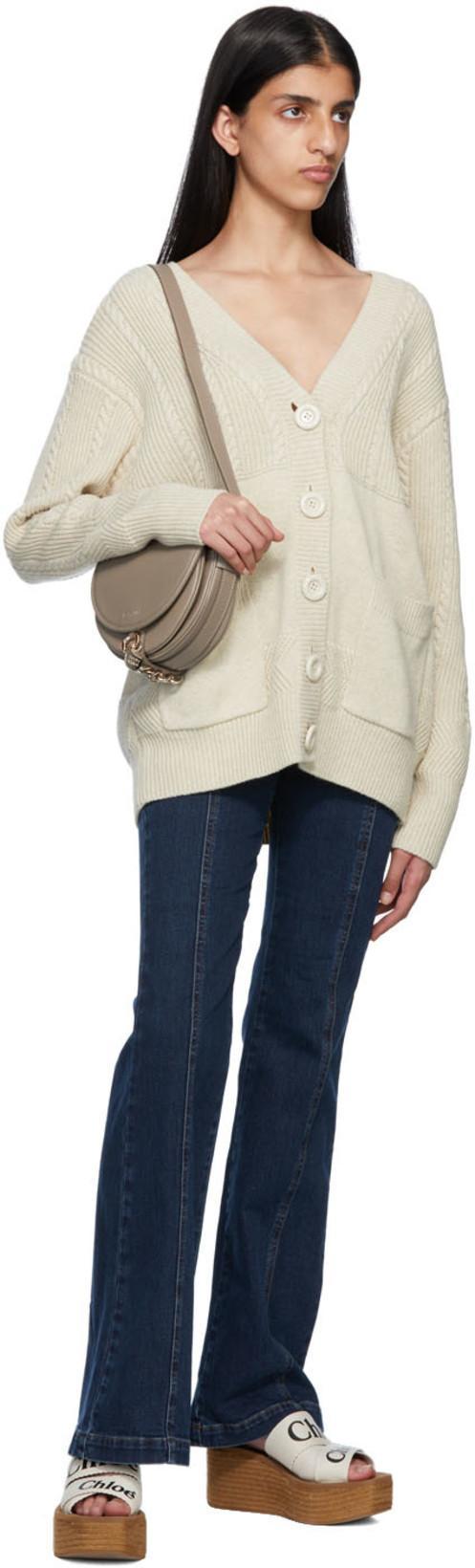 CHLOÉ Woody Canvas Platform Espadrille Sandals In White