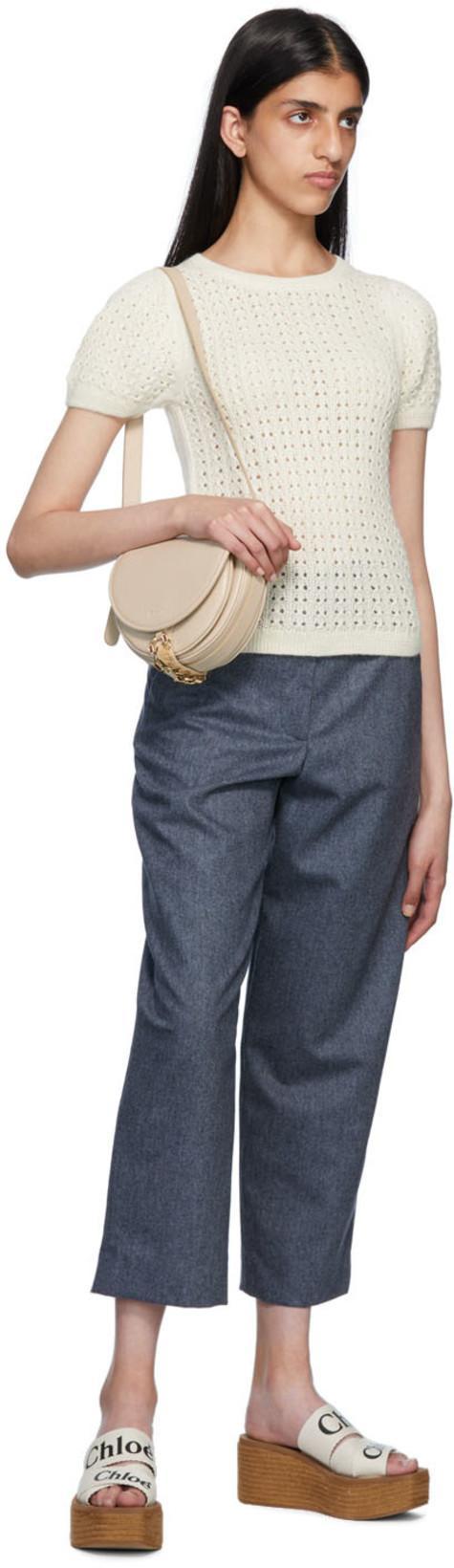 CHLOÉ Woody Canvas Platform Espadrille Sandals In White