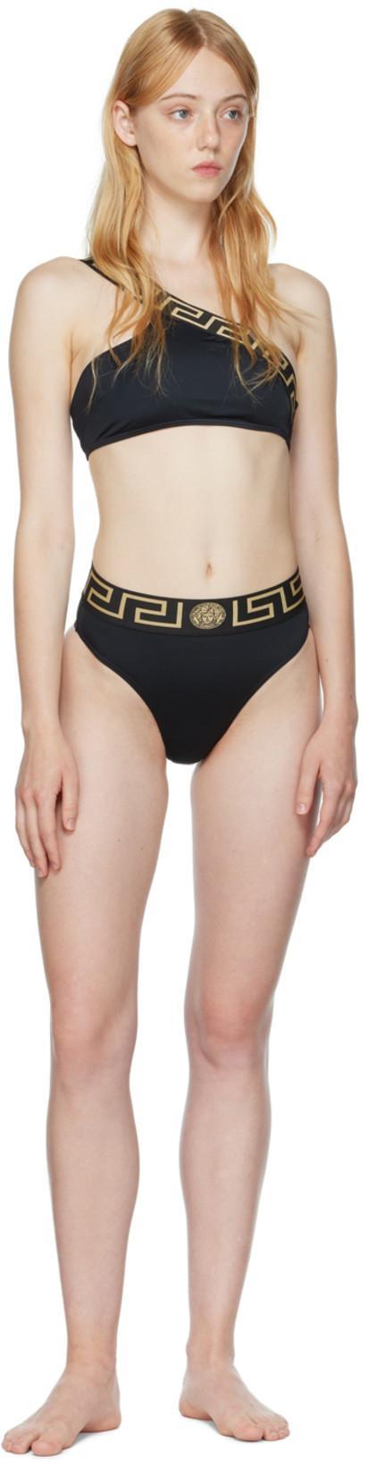 VERSACE Stretch Cotton Briefs With Logoed Elastic Band In Black