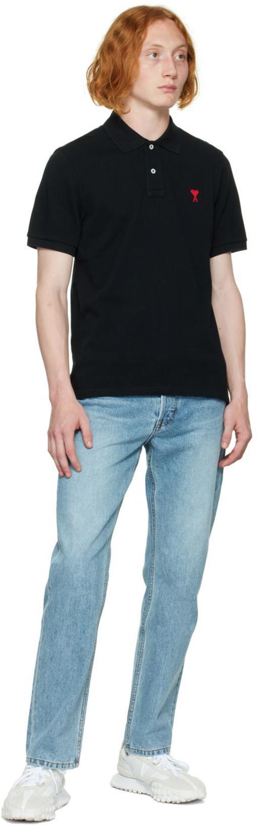 AMI ALEXANDRE MATTIUSSI Ami Paris Ami De Coeur Black Oversize T Shirt