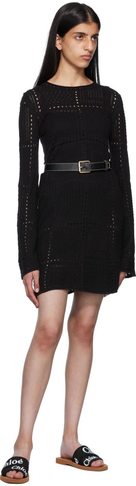 CHLOÉ Chloe Women Black Linen Woody Slippers In Multi