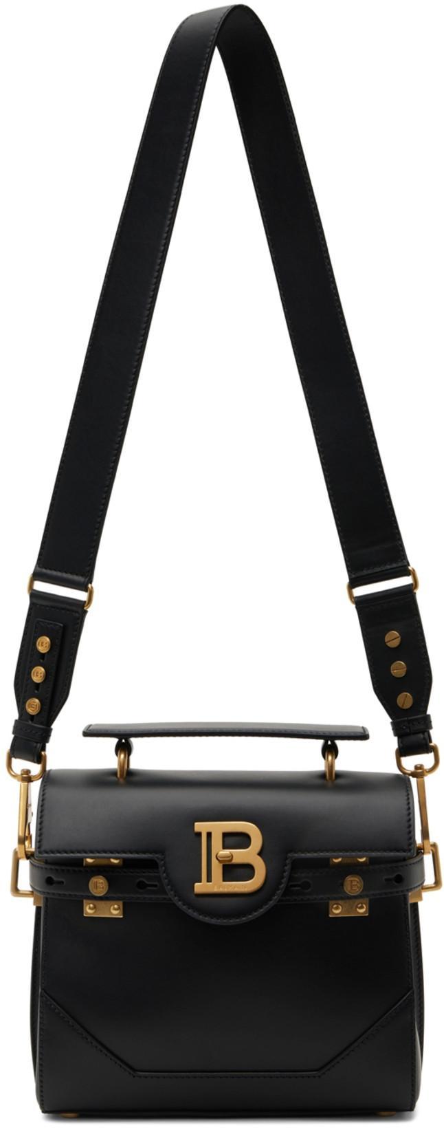 BALMAIN Black Double-breasted Jacket With Gold-colored Branded Buttons In Soft Leather Woman In Noir