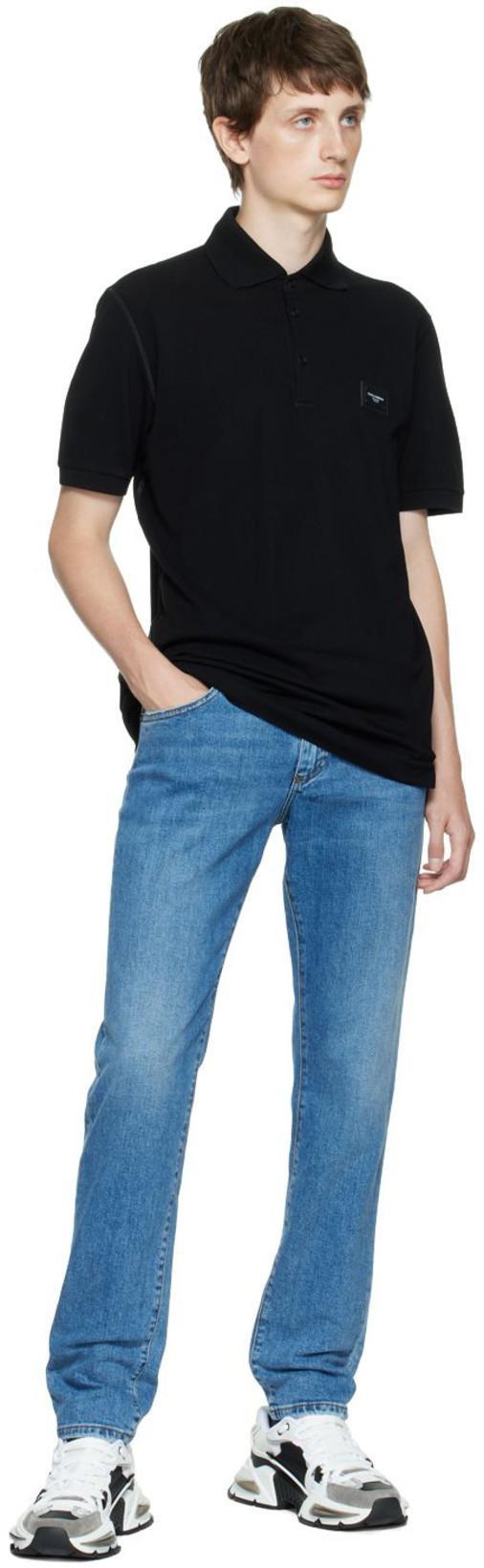 DOLCE & GABBANA Elegant Black Cotton Polo Shirt