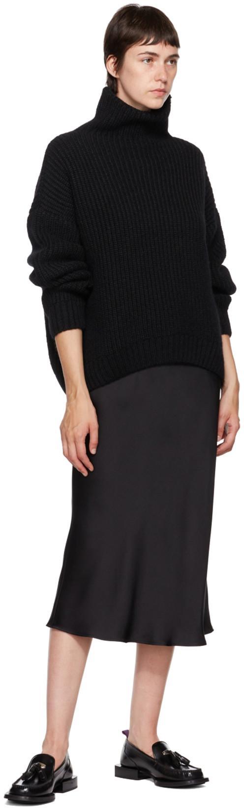 ANINE BING Sydney Alpaca Blend Turtleneck Sweater In Black