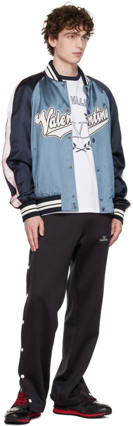 VALENTINO Logo-patch Viscose And Cotton Bomber Jacket In 7na