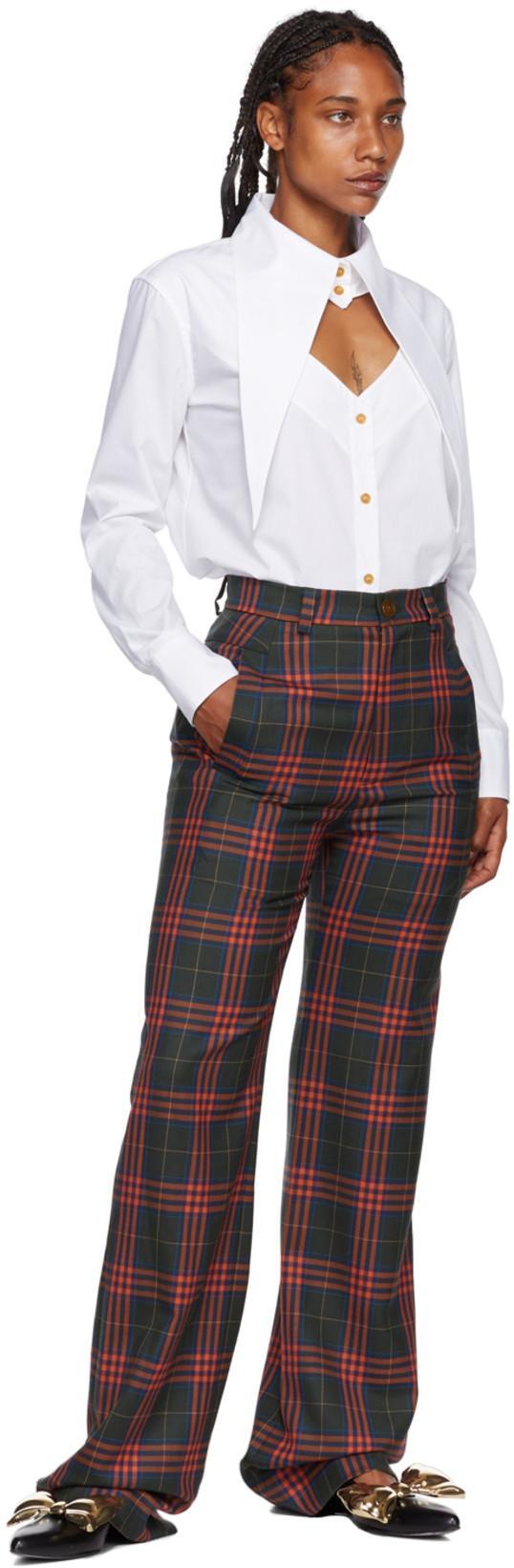 VIVIENNE WESTWOOD Orb Logo Embroidered Drunken Shirt In White