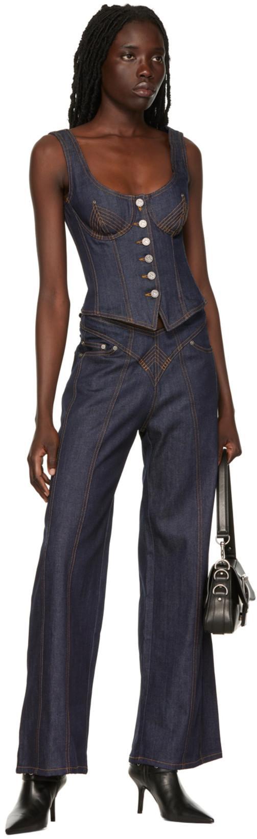 JEAN PAUL GAULTIER Blue The Jean Corset Denim Top