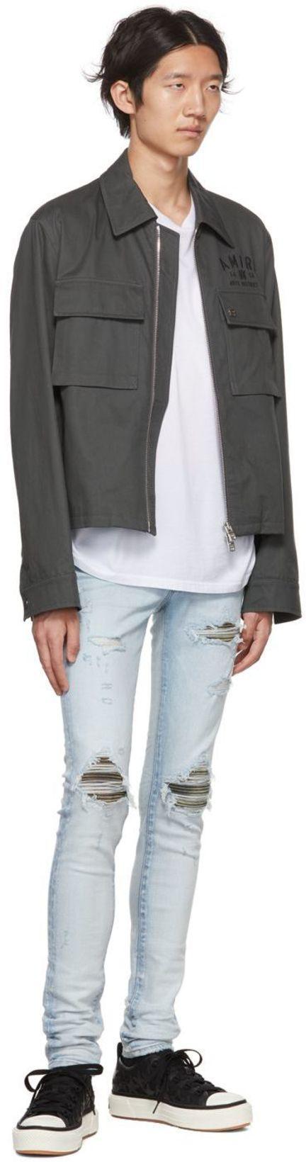 AMIRI Men White Crewneck T-shirt With Logo Print On The Front And Logo Lettering On The Rear In Cott In Multi