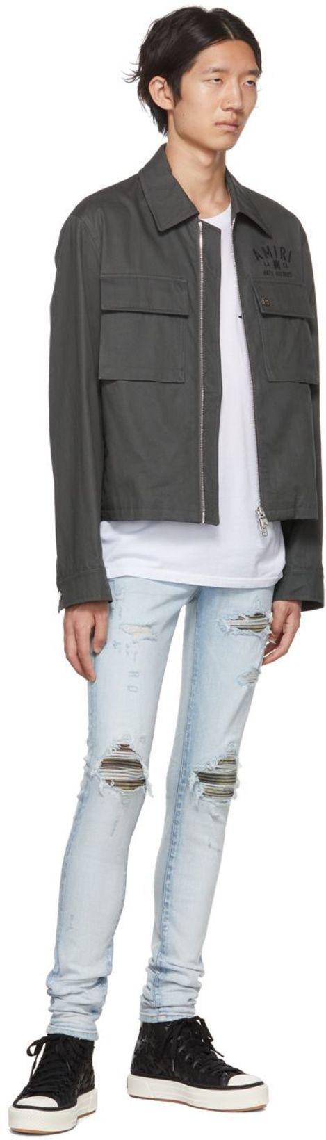 AMIRI Men White Crewneck T-shirt With Logo Print On The Front And Logo Lettering On The Rear In Cott In Multi