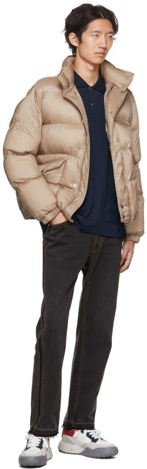 ALEXANDER MCQUEEN Nylon Puffer Coat In Tan Brown