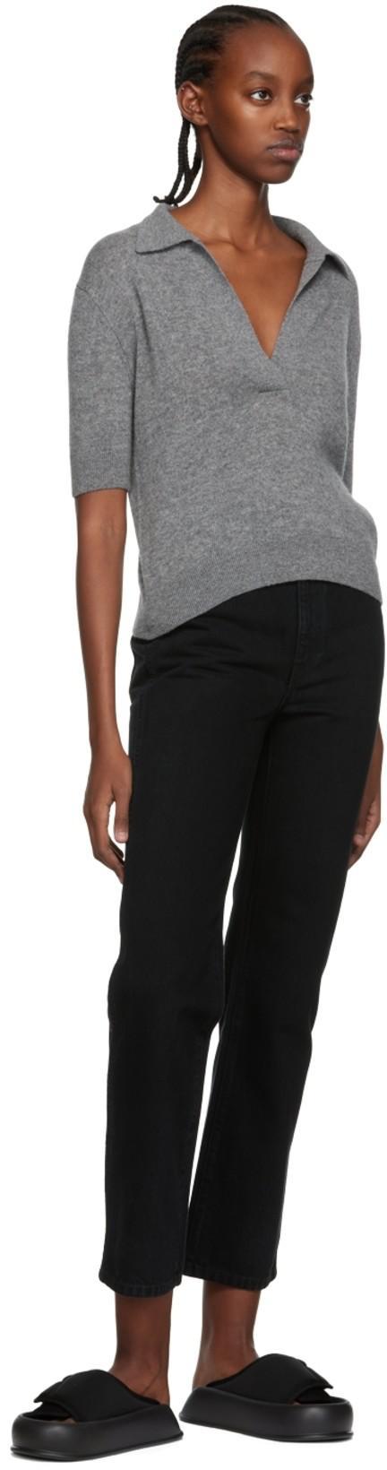 KHAITE Shrunken Jo Cashmere Blend Sweater In Grey