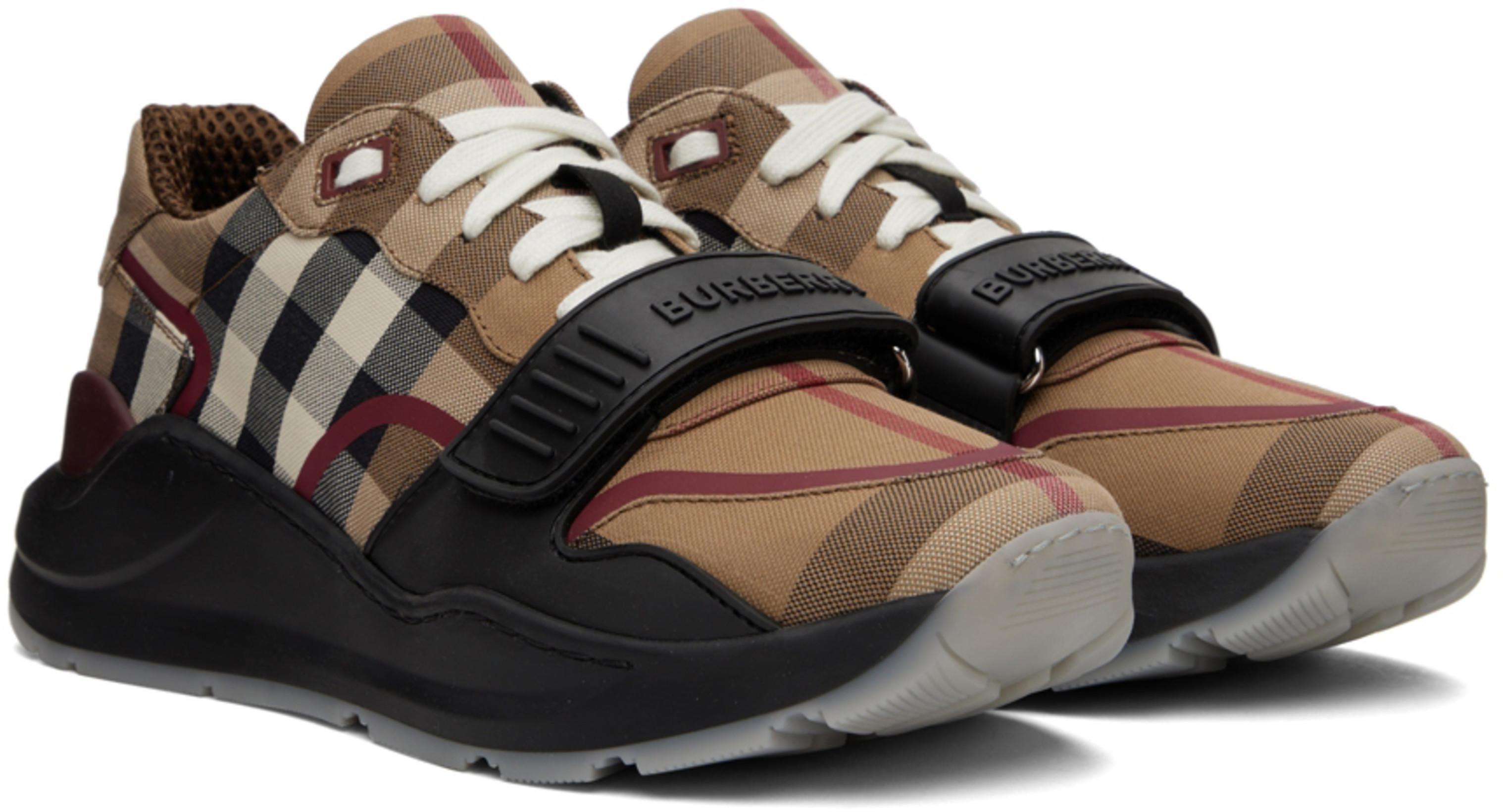 BURBERRY Men's Ramsey Check Low-top Sneakers In Multi