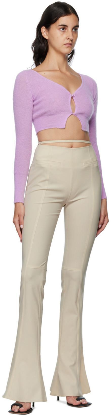 JACQUEMUS Le Cardigan Alzou Cropped Cardigan In Purple