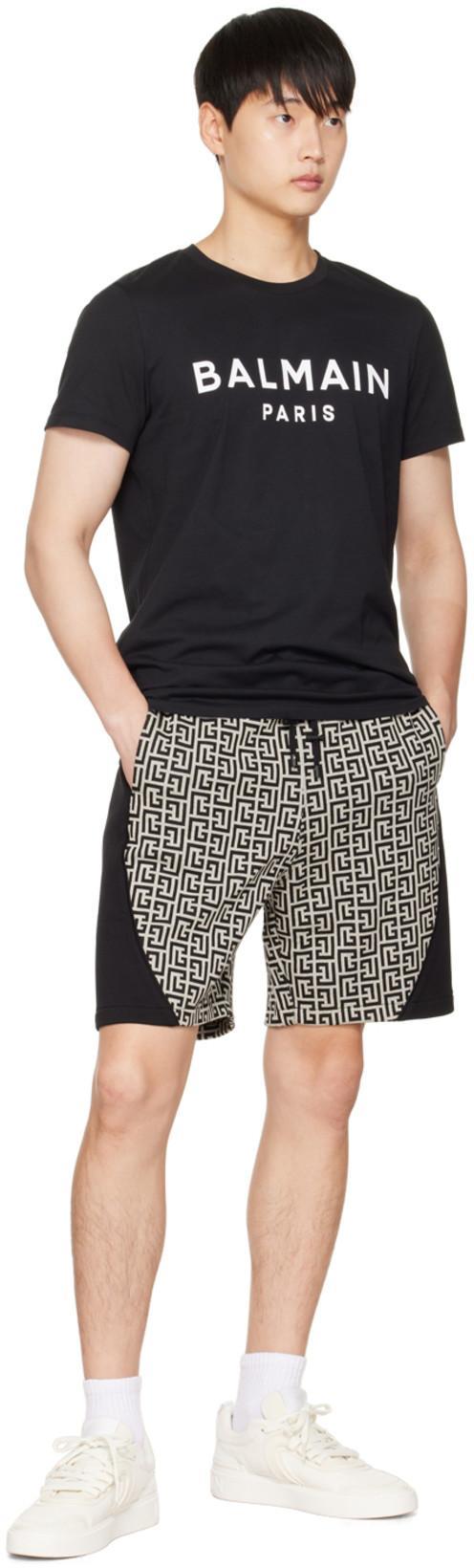 BALMAIN Printed T-shirt - Straight Fit In Black