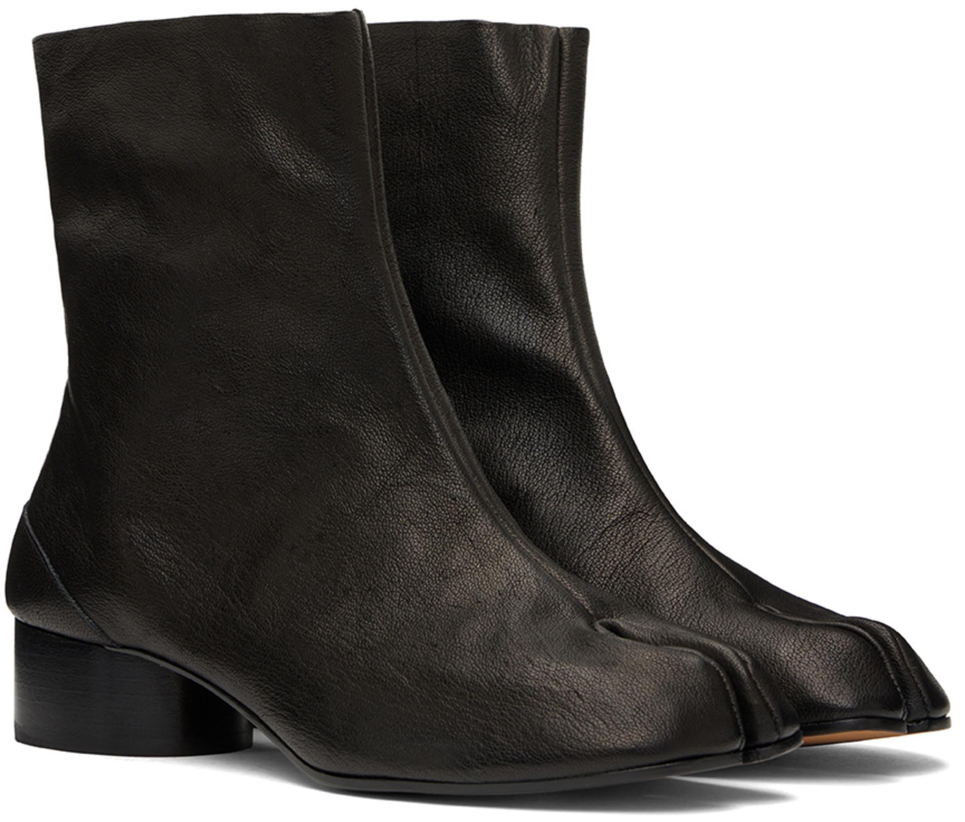 MAISON MARGIELA Boots Tabi H30 En Cuir De Veau Vintage Noir In Brown