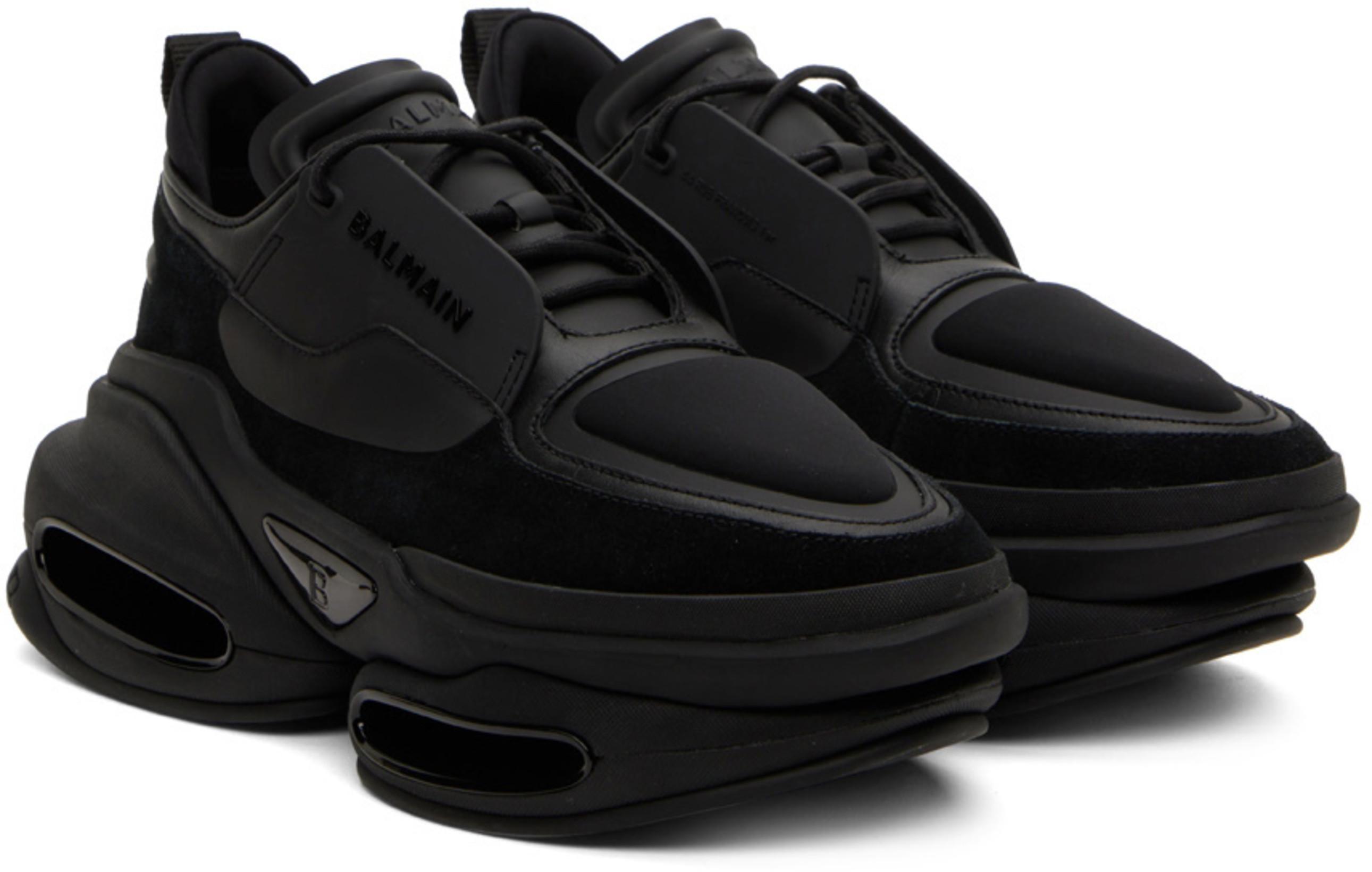 BALMAIN Black Organic Cotton Crewneck Sweatshirt