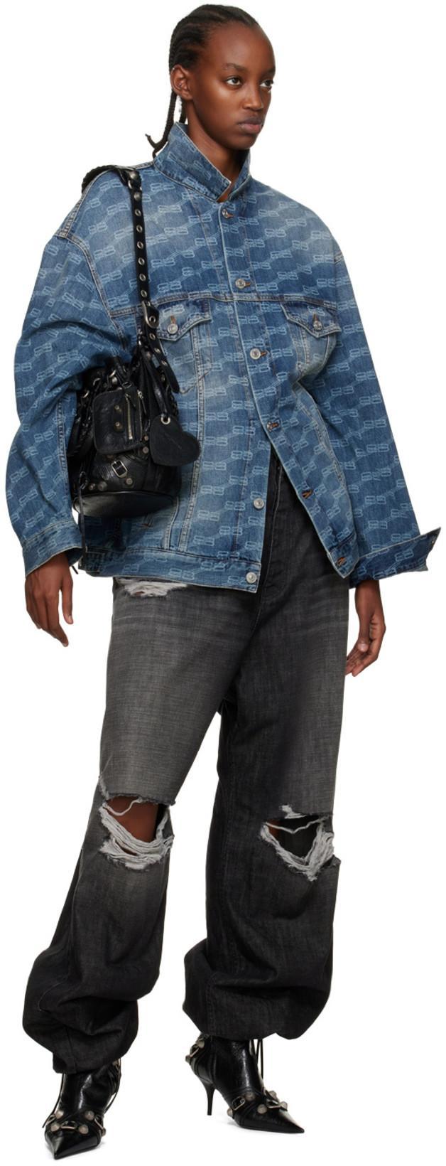 BALENCIAGA Womens Cagole Lambskin Buckle Zip Ankle Booties In Black