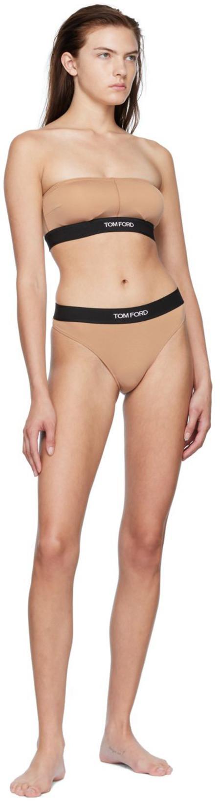 TOM FORD Beige Signature Bandeau Bra In Dp061 Dusty Rose