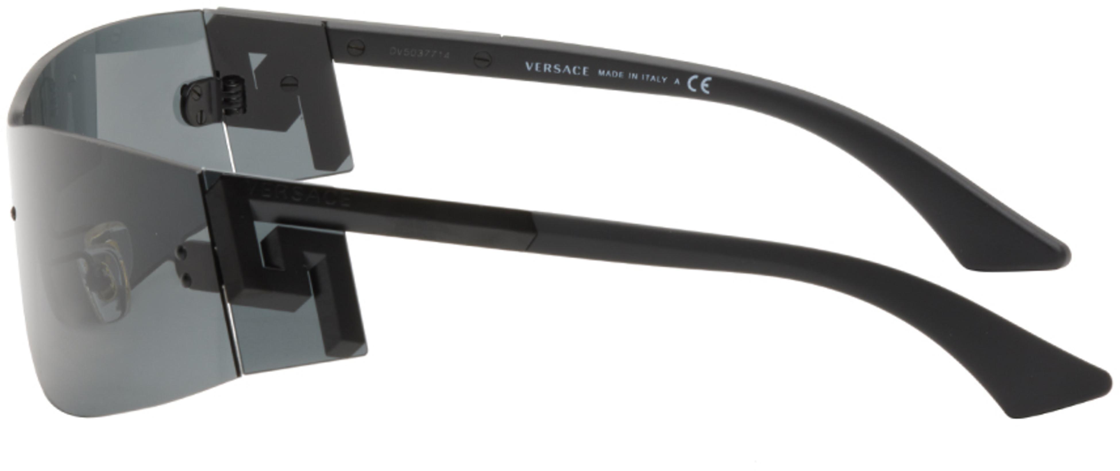 VERSACE Medusa Head-buckled Ruched Georgette Mini Dress In Black