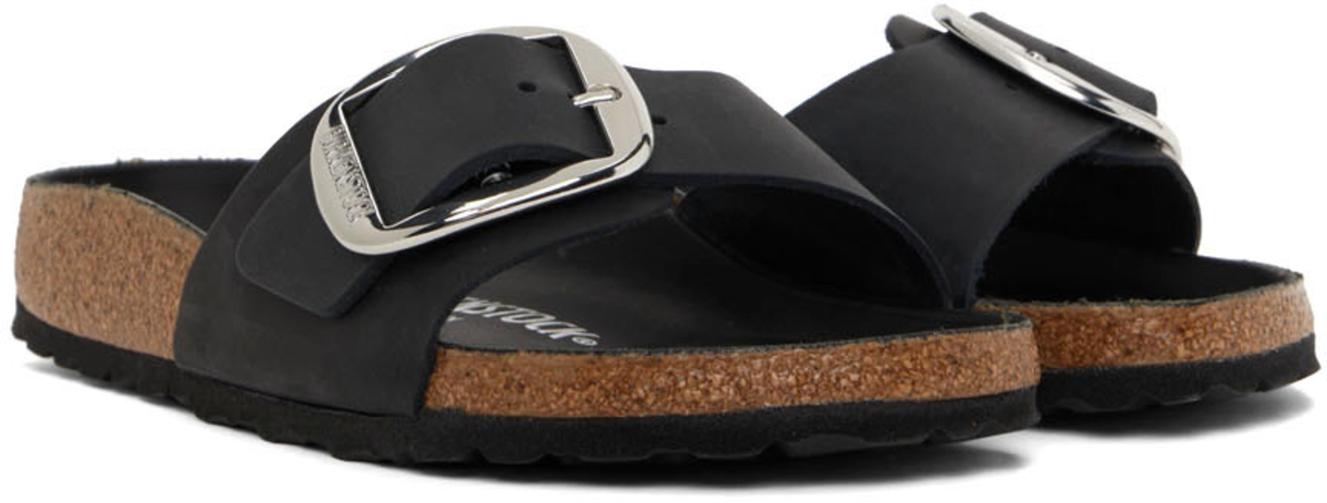 BIRKENSTOCK Statement Metallic Buckle Sandals In Black