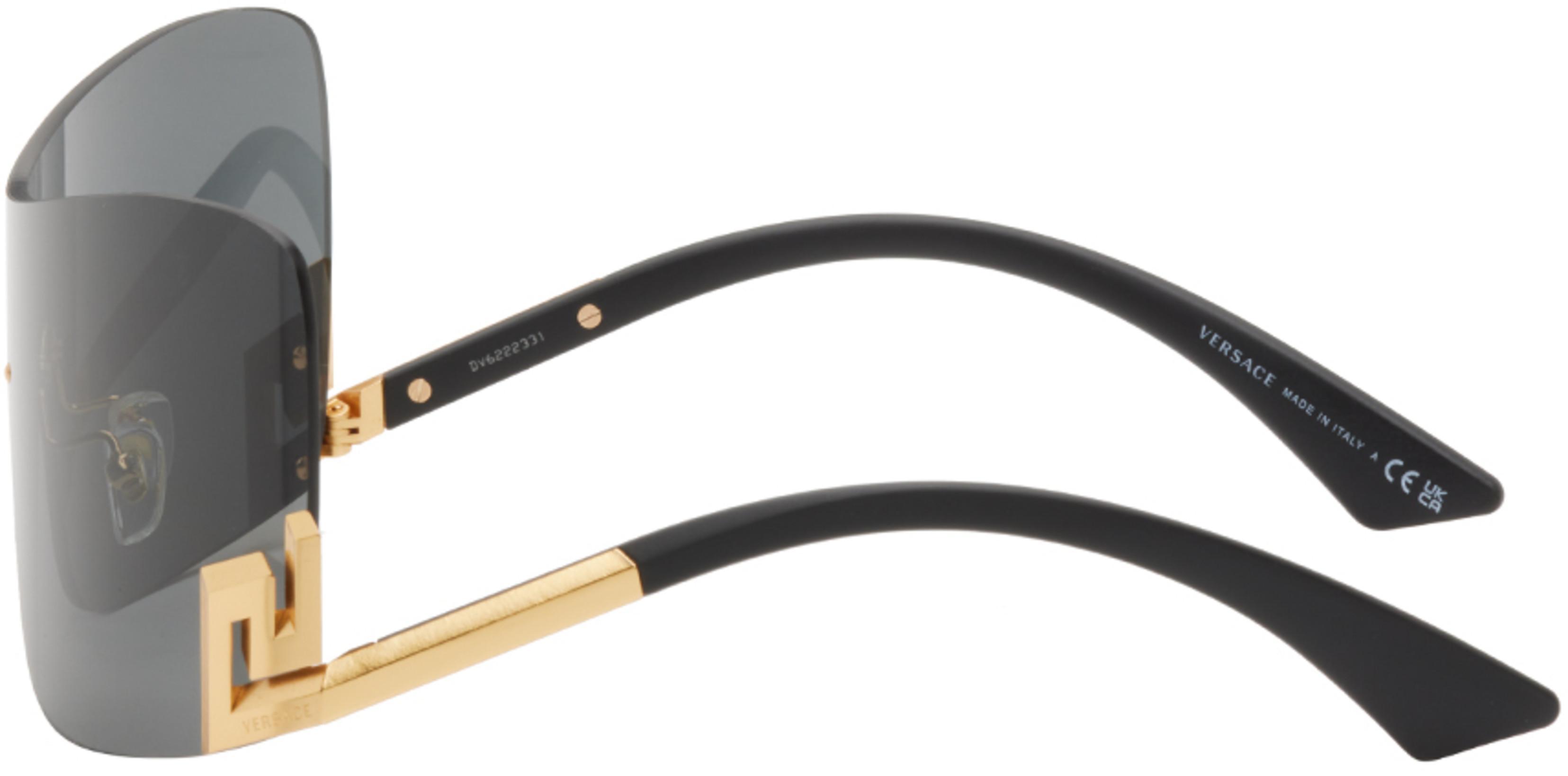 VERSACE Medusa Head-buckled Ruched Georgette Mini Dress In Black