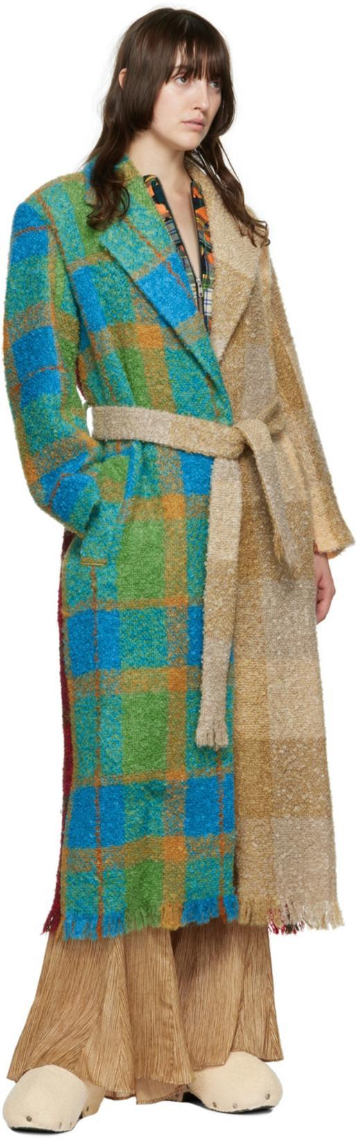 RAVE REVIEW Jossi Cropped Printed Checked Wool Top