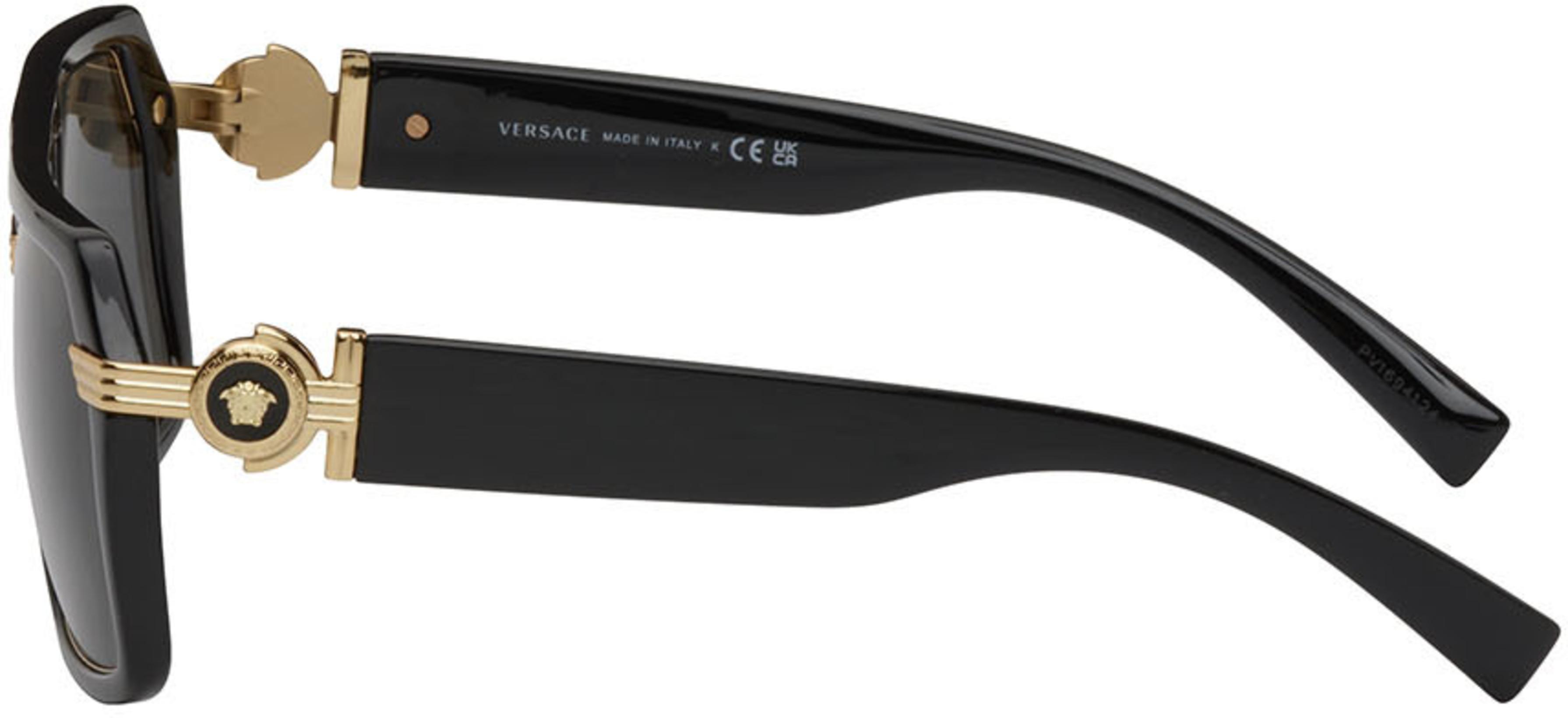 VERSACE Black Vintage Icon Pilot Sunglasses