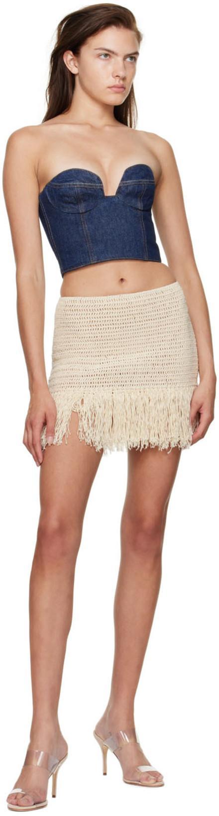 MAGDA BUTRYM Bustier Denim Top In Multi