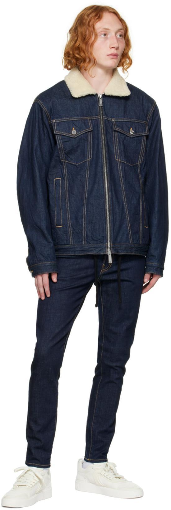 DSQUARED2 Dark Rinse Wash Cool Guy Jeans In Navy Blue