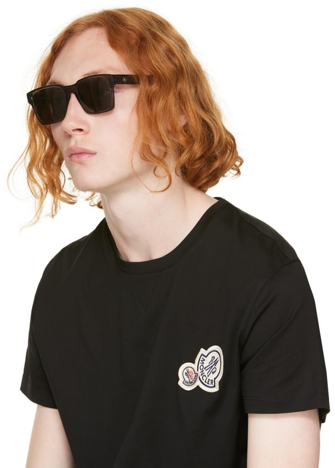 MONCLER Crewneck T Shirt Featuring Multiple Patches In Black