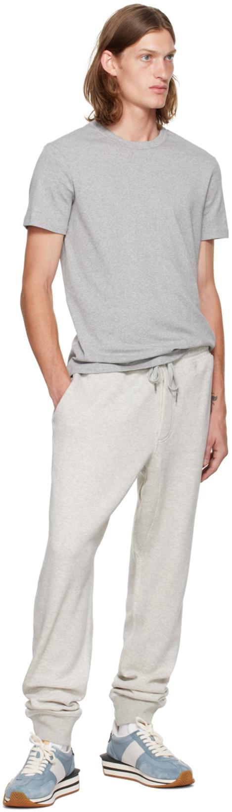 TOM FORD Grey Regular Fit T-shirt With Classic Crew Neckline In Gray