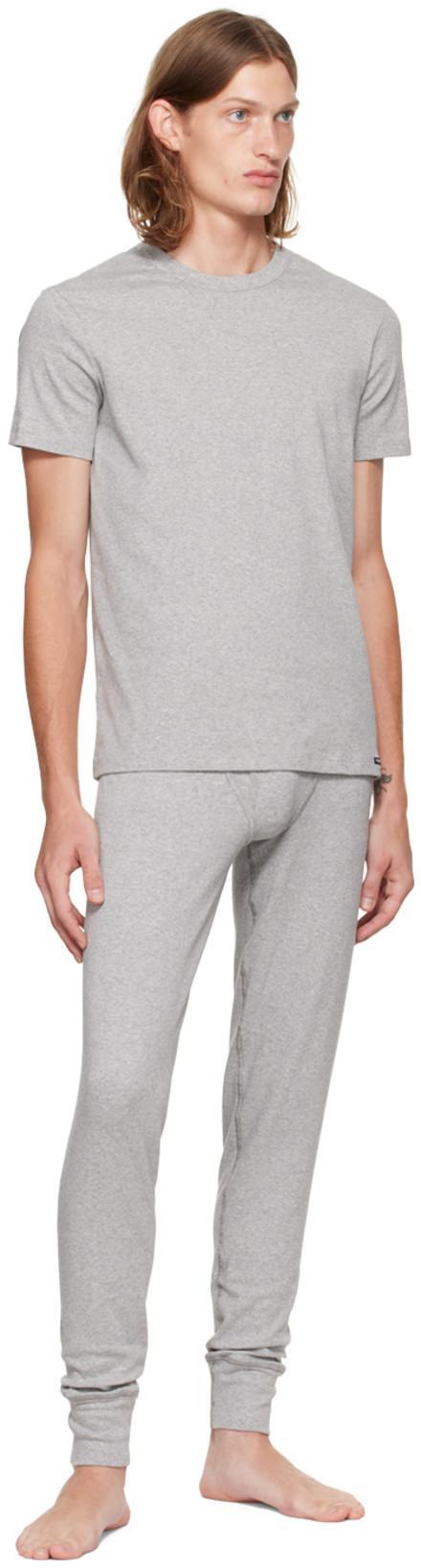 TOM FORD Grey Regular Fit T-shirt With Classic Crew Neckline In Gray