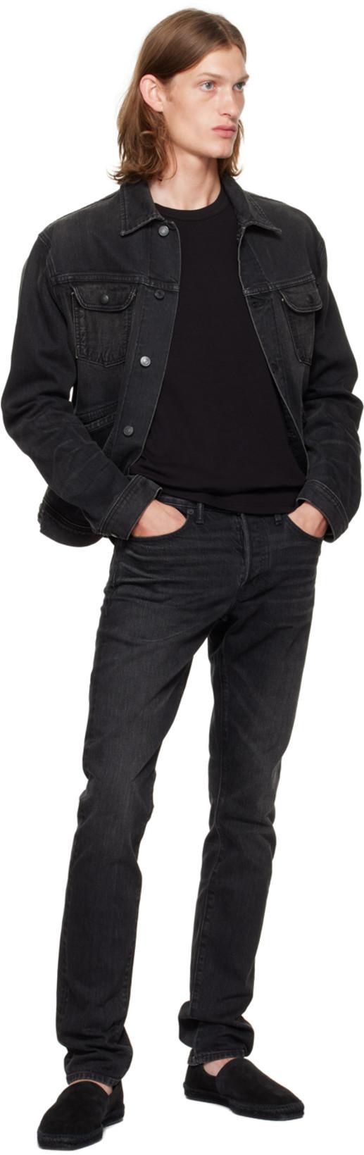 TOM FORD Black Stretch Cotton V-neck T-shirt