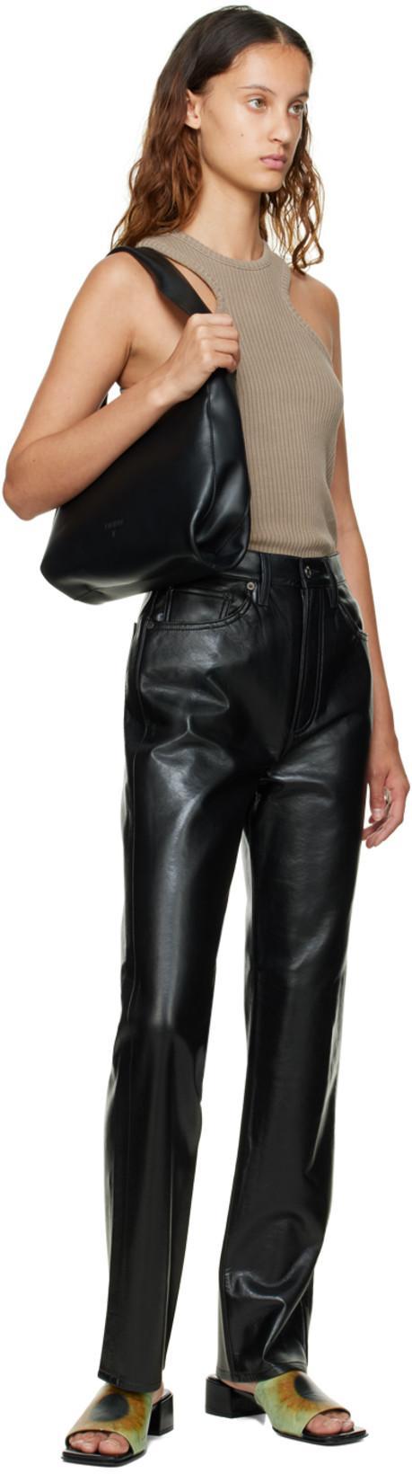 AGOLDE Ren Straight Leather Pant Detox In Black