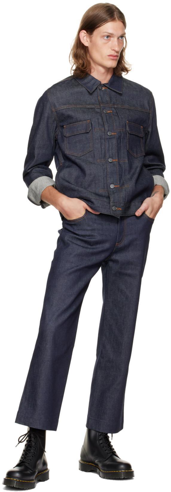 APC A.p.c. Classic Indigo Denim Jacket With Structured Silhouette In Blue