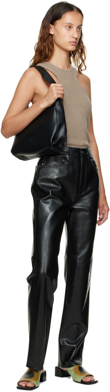 AGOLDE Ren Straight Leather Pant Detox In Black