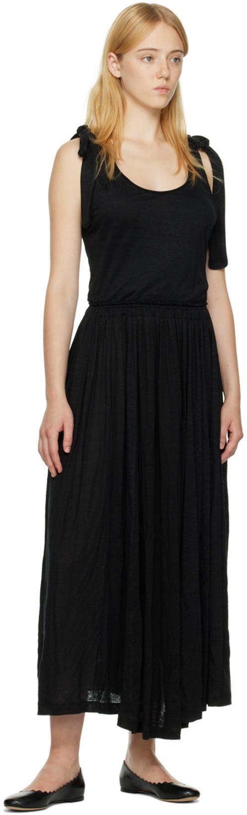 CHLOÉ Lauren Nappa Leather Ballet Flats In Black