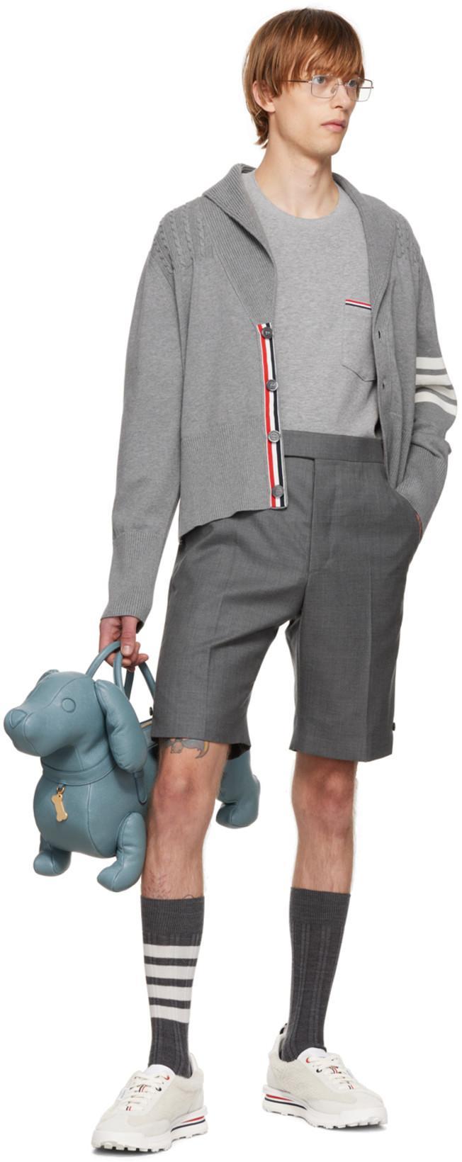 THOM BROWNE Oversized Short Sleeves T-shirt In Grey