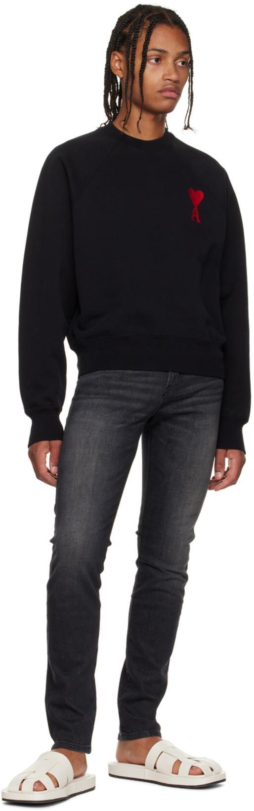 AMI ALEXANDRE MATTIUSSI Pull Col Rond Ami Paris De Coeur In Black