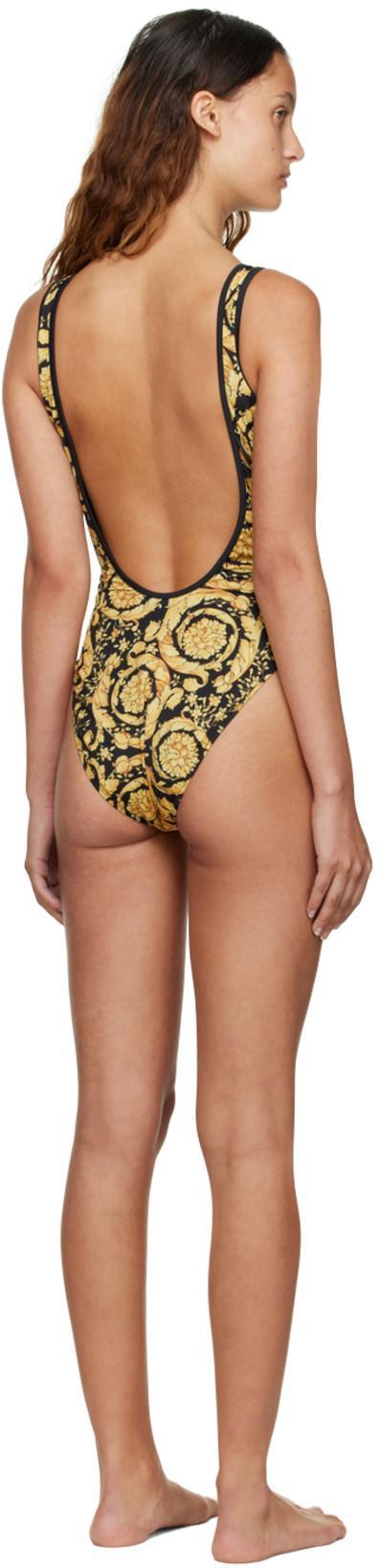 VERSACE Barocco-print One-piece Swimsuit In Gold Print