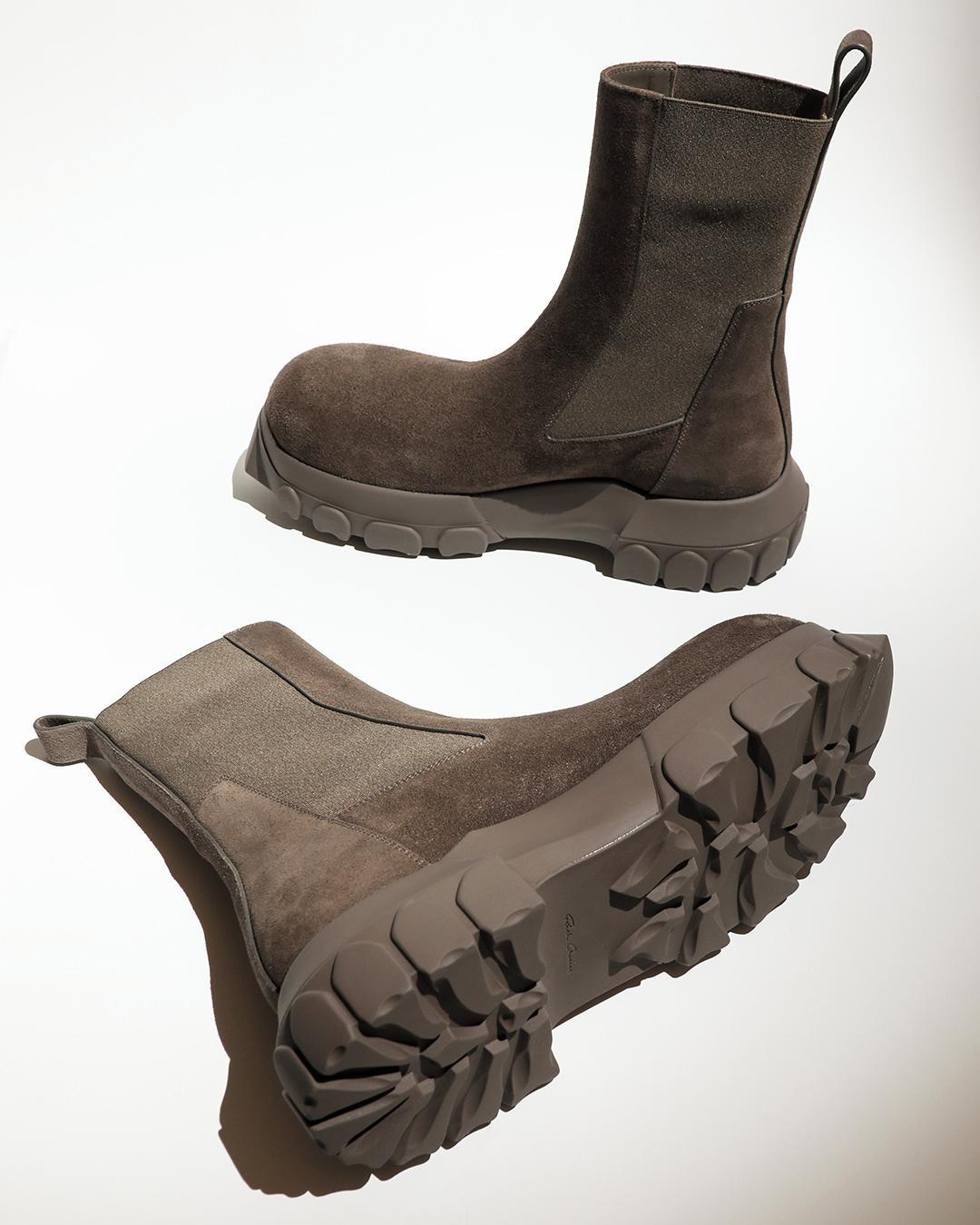 RICK OWENS Stroble Beatle Bozo Tractor In Dust Grey In Dust Dust