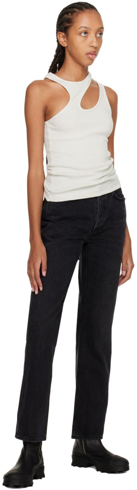 AGOLDE Riley Cropped Jeans In Black