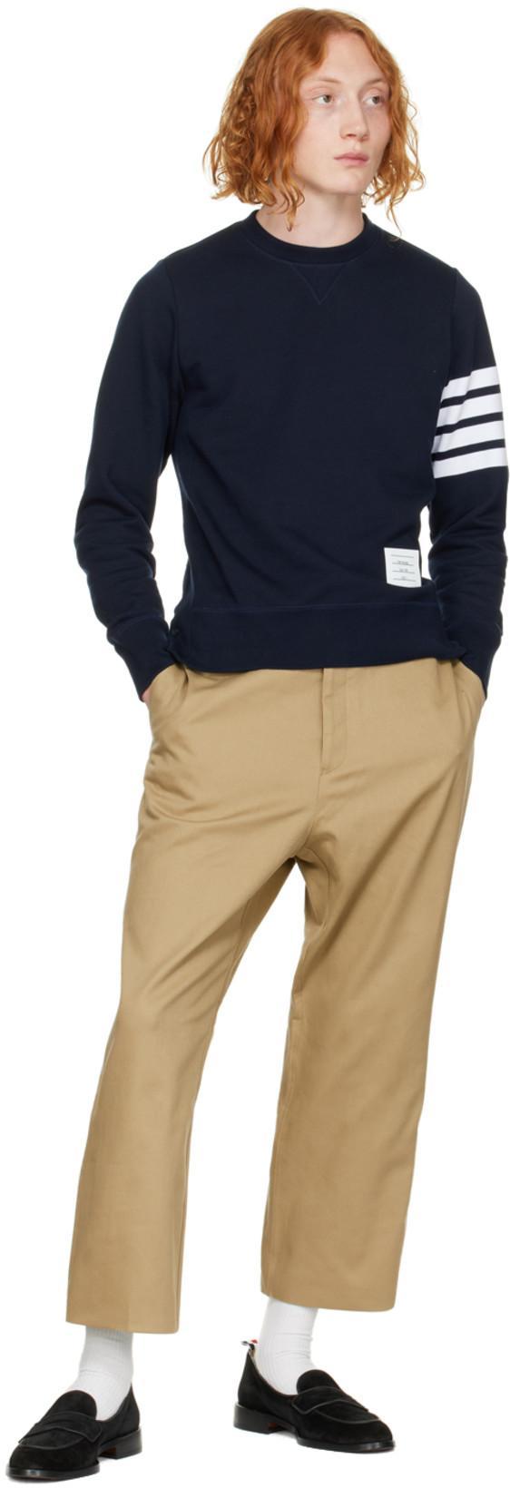 THOM BROWNE Classic 4-bar Sweatshirt In Blue