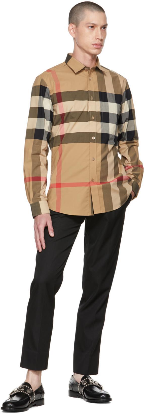 BURBERRY Summerton Long-sleeved Check Shirt In Brown